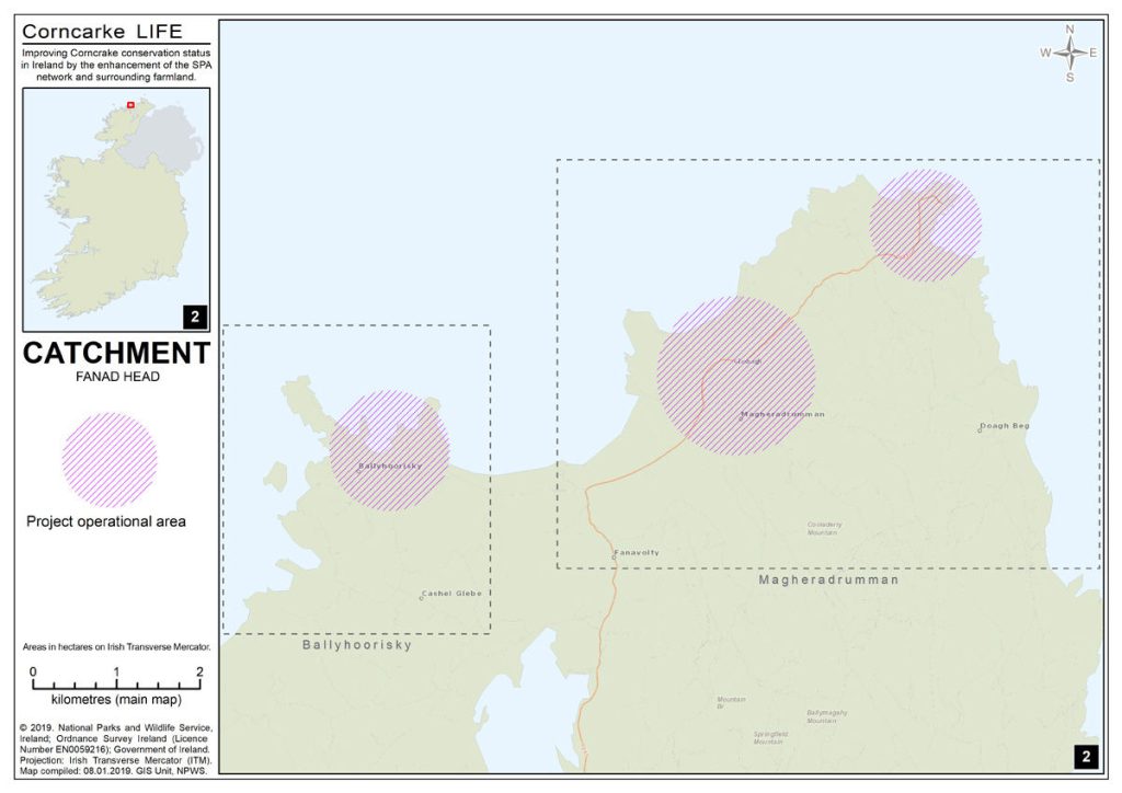 Carte du bassin versant de Fanad Head