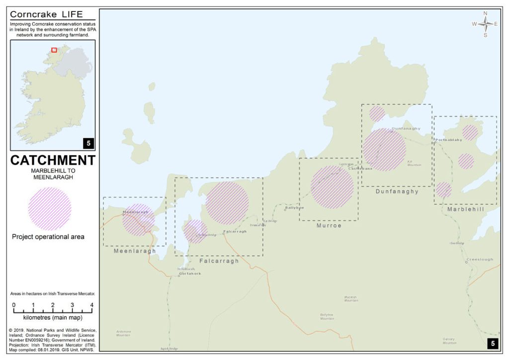 Carte du bassin versant de Marblehill à Meenlaragh