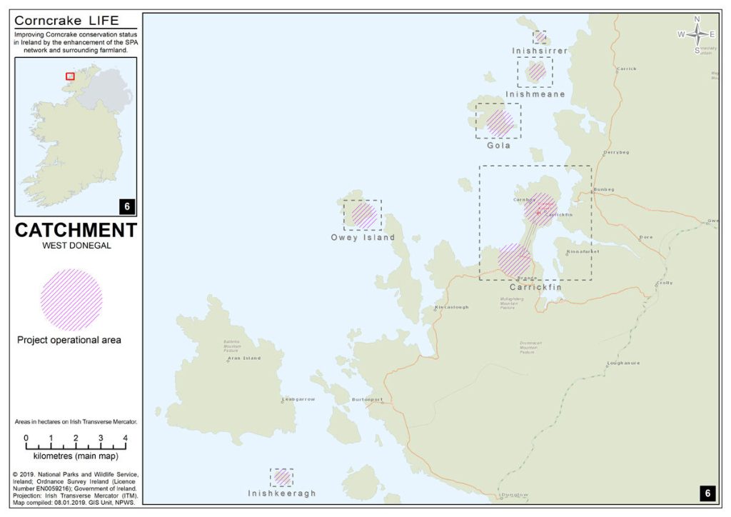 Carte du bassin versant du Donegal occidental