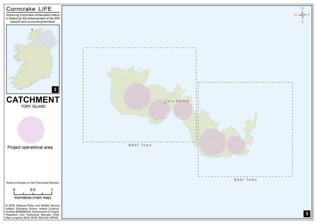 Tory Island Catchment Area Map