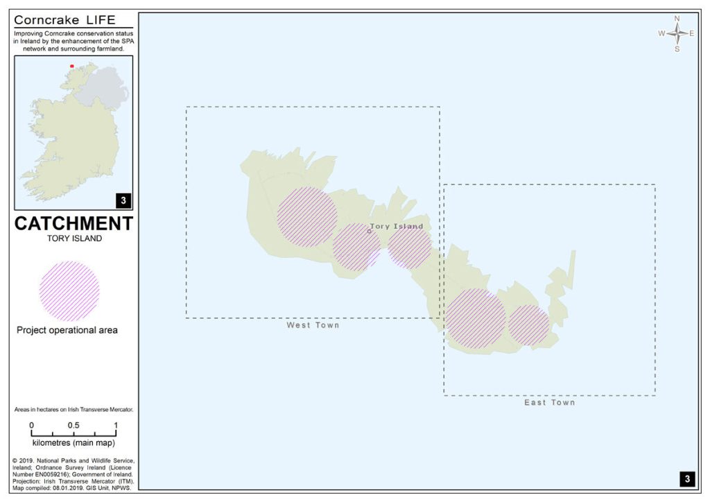 Karte des Einzugsgebiets von Tory Island